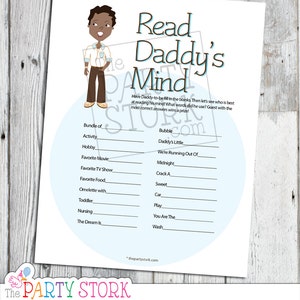 African American Baby Shower Game, Read Daddy's Mind, PRINTABLE, Many Unique Games available, Finish Daddy's Phrase image 2