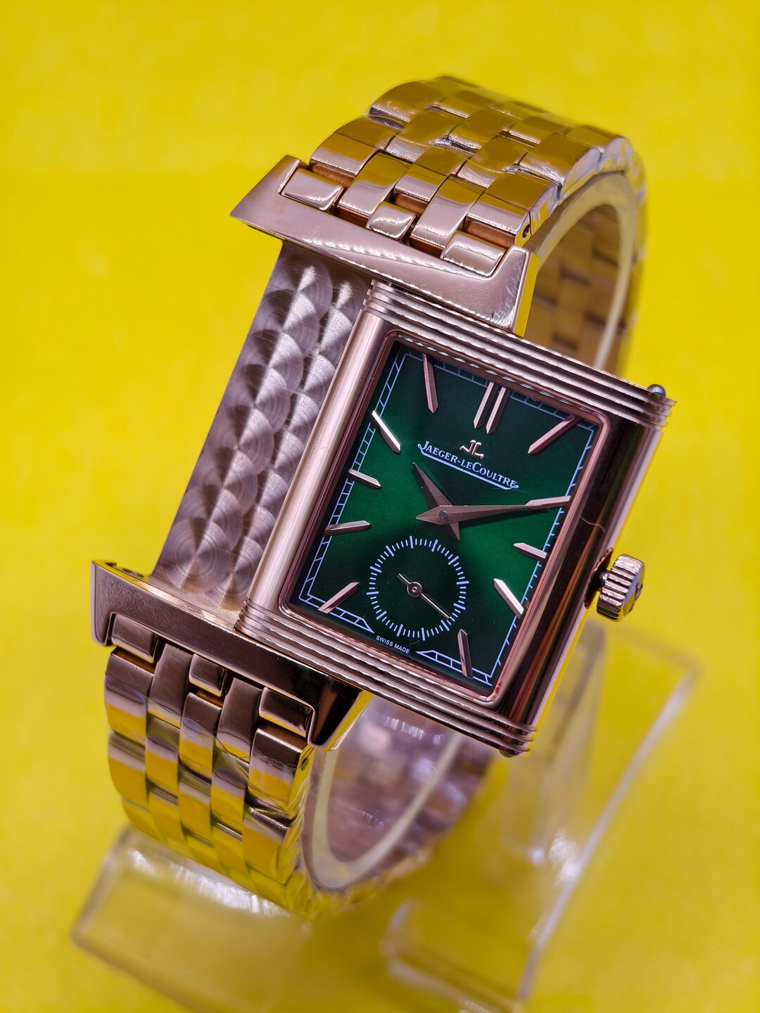 Green Card Reverso Vintage Jaeger Lecaultre Reverso Green Sub Dial Quartz Men's Wrist ...