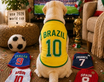 World Cup Pet Soccer Jersey | Team Fan Outfit for Dogs, Cats (S-6XL)