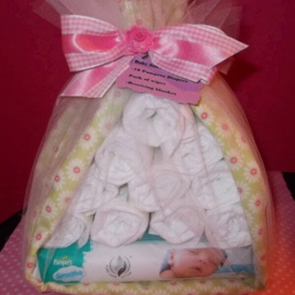 Diaper Baby Stork Baby Shower Gift Baby Girl - Diaper Cake