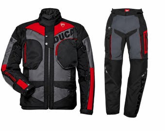 Ducati Atacama C2+ Set completo da avventura / Giacca e pantaloni protettivi e impermeabili / Attrezzatura da turismo professionale