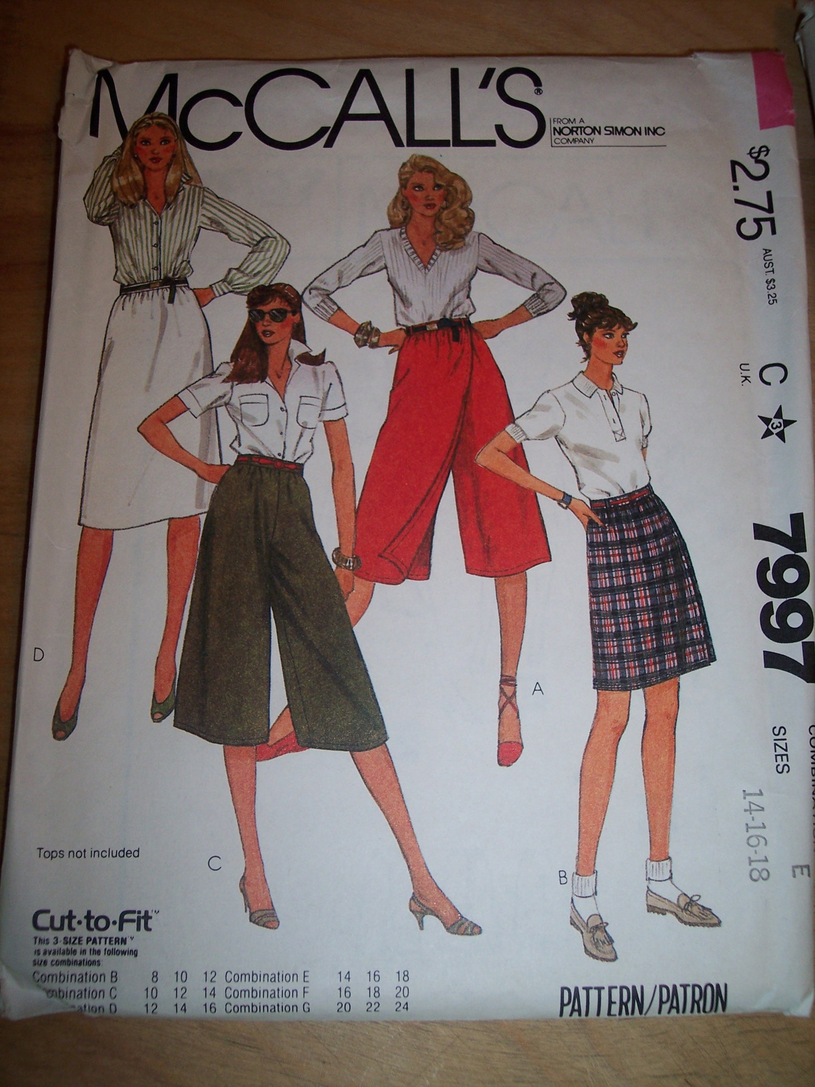 Vintage 1982 McCall's Pattern 7997 Missy Size E 14-16-18 | Etsy