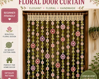 Crochet Floral Door Curtain Pattern PDF | Beginner Flower Vine Decor