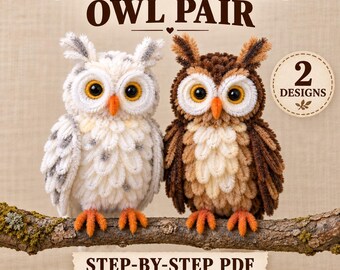 Fall Pipe Cleaner Owl Pair Pattern – Autumn Woodland Craft PDF