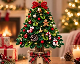Deluxe Pipe Cleaner Christmas Tree Pattern PDF | Beginner Step-by-Step Guide