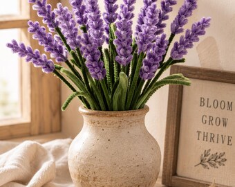DIY Pipe Cleaner Lavender Tutorial PDF | Beginner Chenille Flower Guide.
