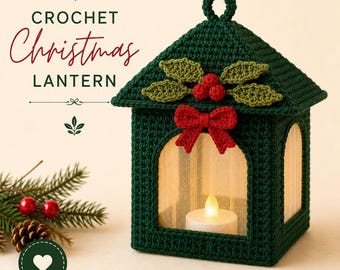 Crochet Christmas Lantern Pattern PDF | Holiday Decor