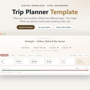Reisplanner voor je huwelijksreis | Budgettracker, reisschema-organizer (HTML-download)