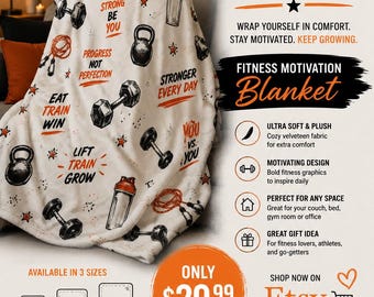 Fitness Motivation Plush Blanket