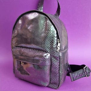 Maroon Python Leather Backpack | Luxury Handmade Exotic Python Skin | Minimalist Designer Travel Bag
