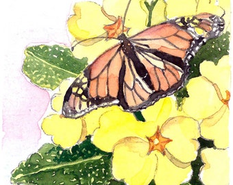 Swallowtails in summer garden ACEO Limited Edition