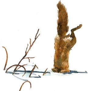 Édition limitée ACEO 1/50 - Oh mon Dieu, renard dans la neige, peinture miniature renard roux, carte d'art d'une aquarelle ACEO originale, cadeau pour les amoureux des animaux