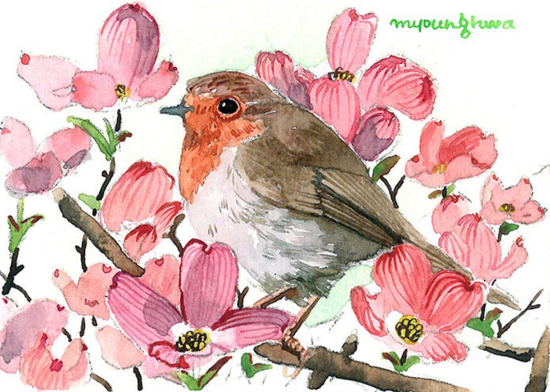 ACEO Limited Edition Wren in summer wood Art card gift idea