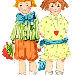 ACEO ORIGINAL em aquarela, Carta para você inspirada em Charles Twelvetrees ~ Shy Boy ~, Ilustração vintage, Arte colecionável