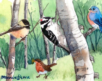 ACEO Limited Edition 2/25 - Forest friends, in watercolor