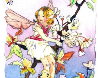 ACEO Limited Edition 5/25- Cherry blossom fairy inspired by CM Barker, in watercolor