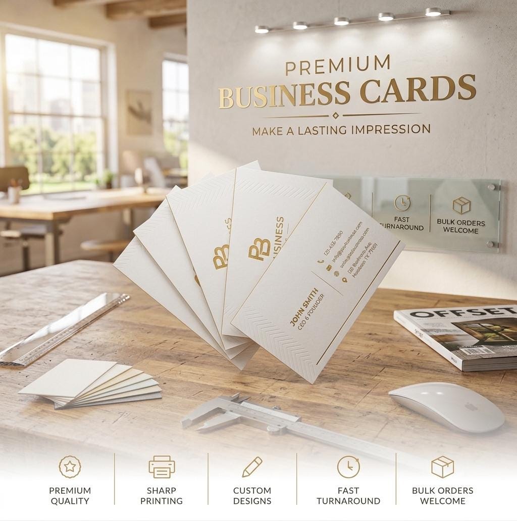Custom Business Cards: Printing, Matte/Glossy Finish, Modern Brandi...