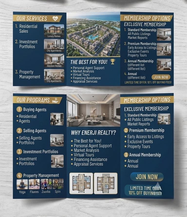Real Estate Tri Fold Brochure Template, Realtor Marketing Brochure,...