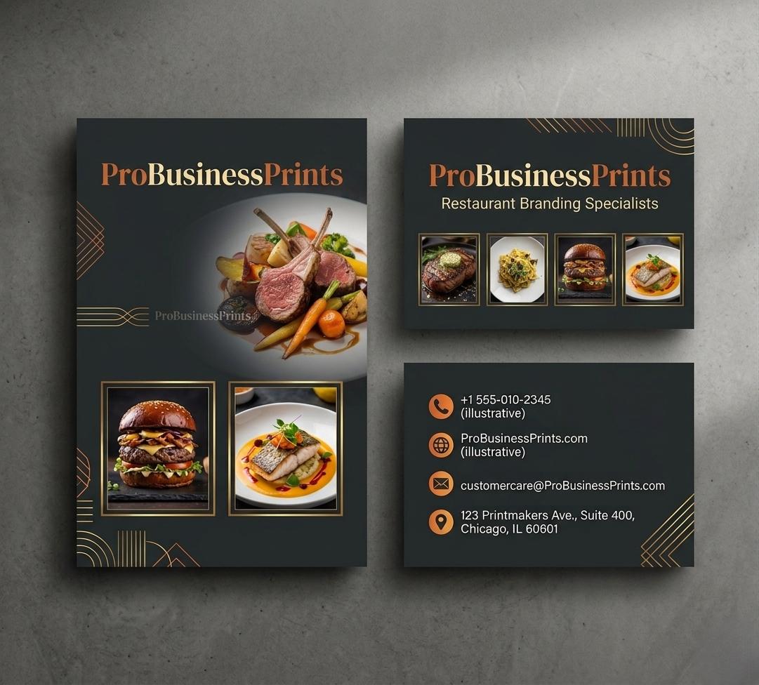 Custom Restaurant Business Cards, Matte or Glossy Finish, Personali...