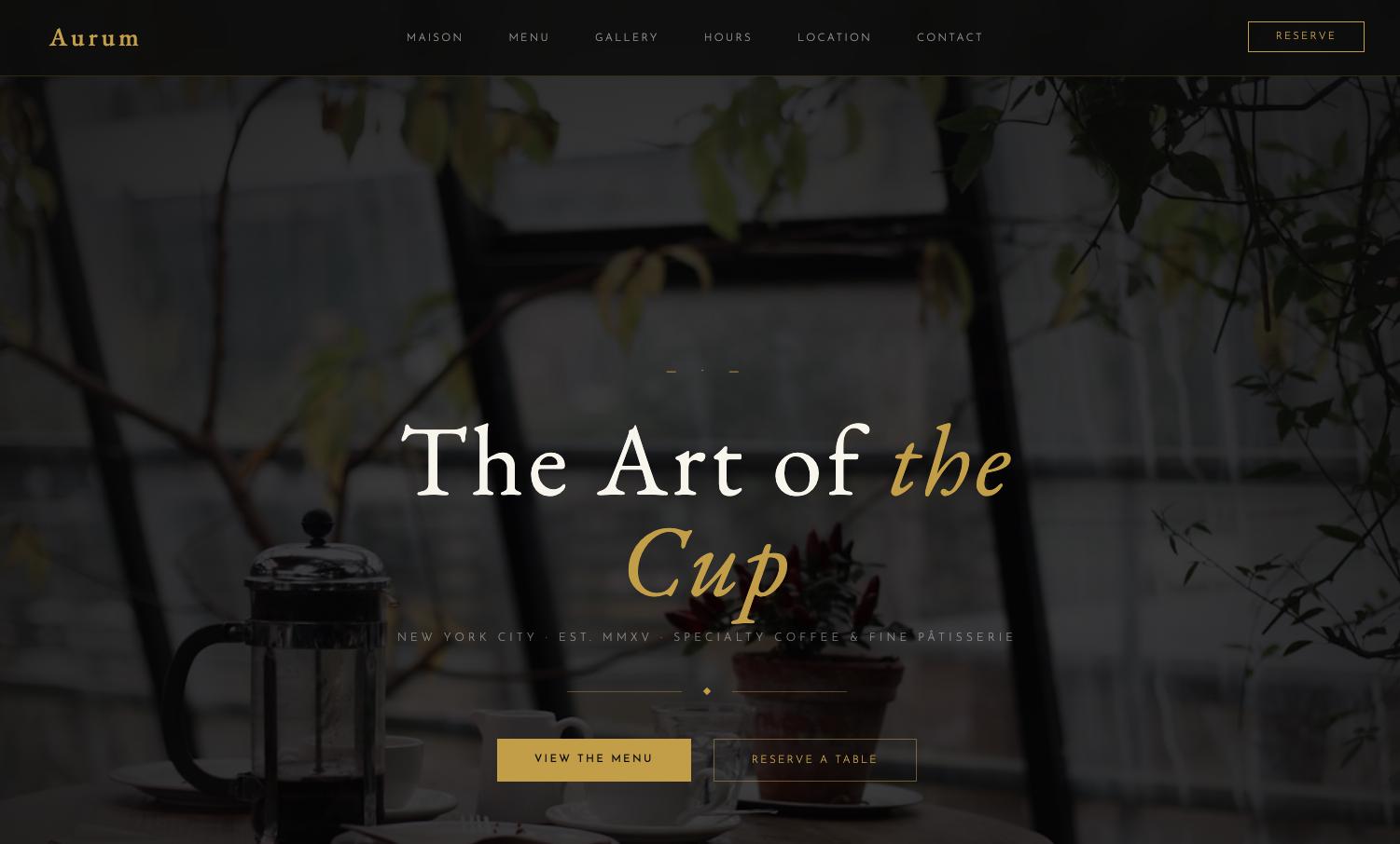 Luxury Cafe Website Template, Stylish and Responsive (Custom Coded)...