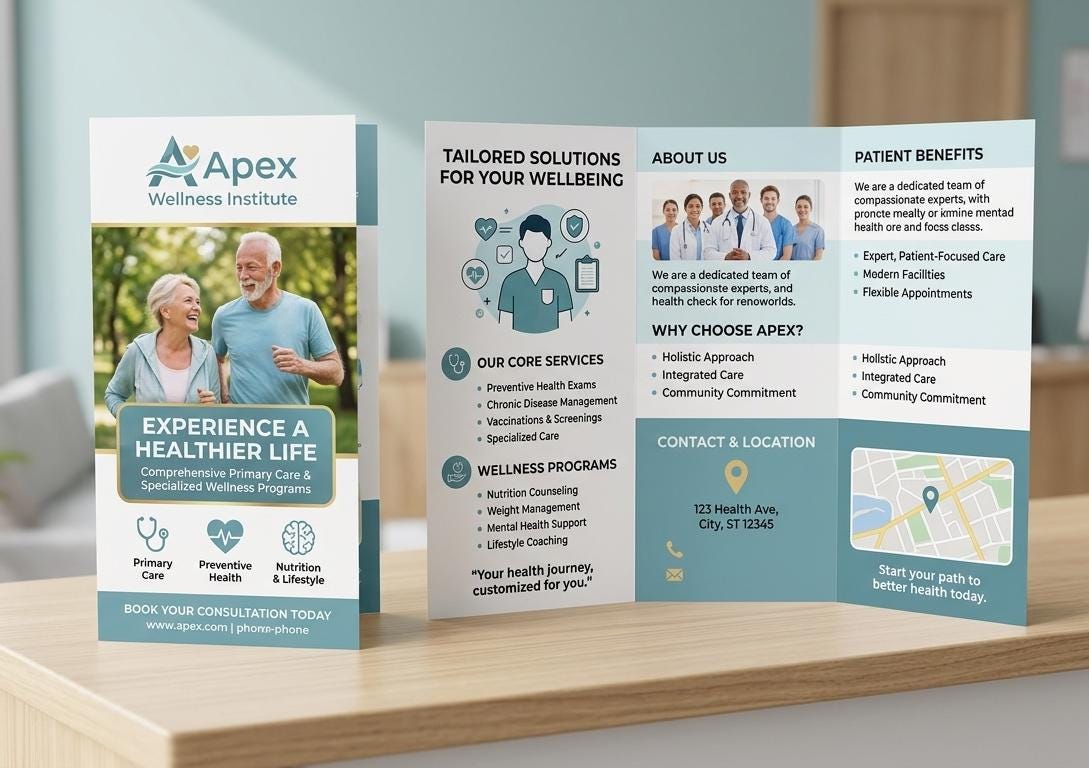Health Tri Fold Brochure Template, Medical Brochure Design , Tri-Fo...