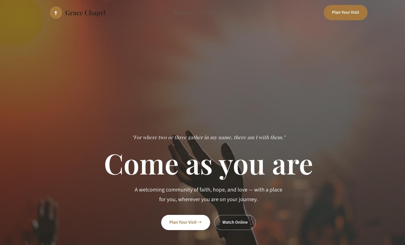 Church Website Template, Stylish and Responsive (Custom Coded)