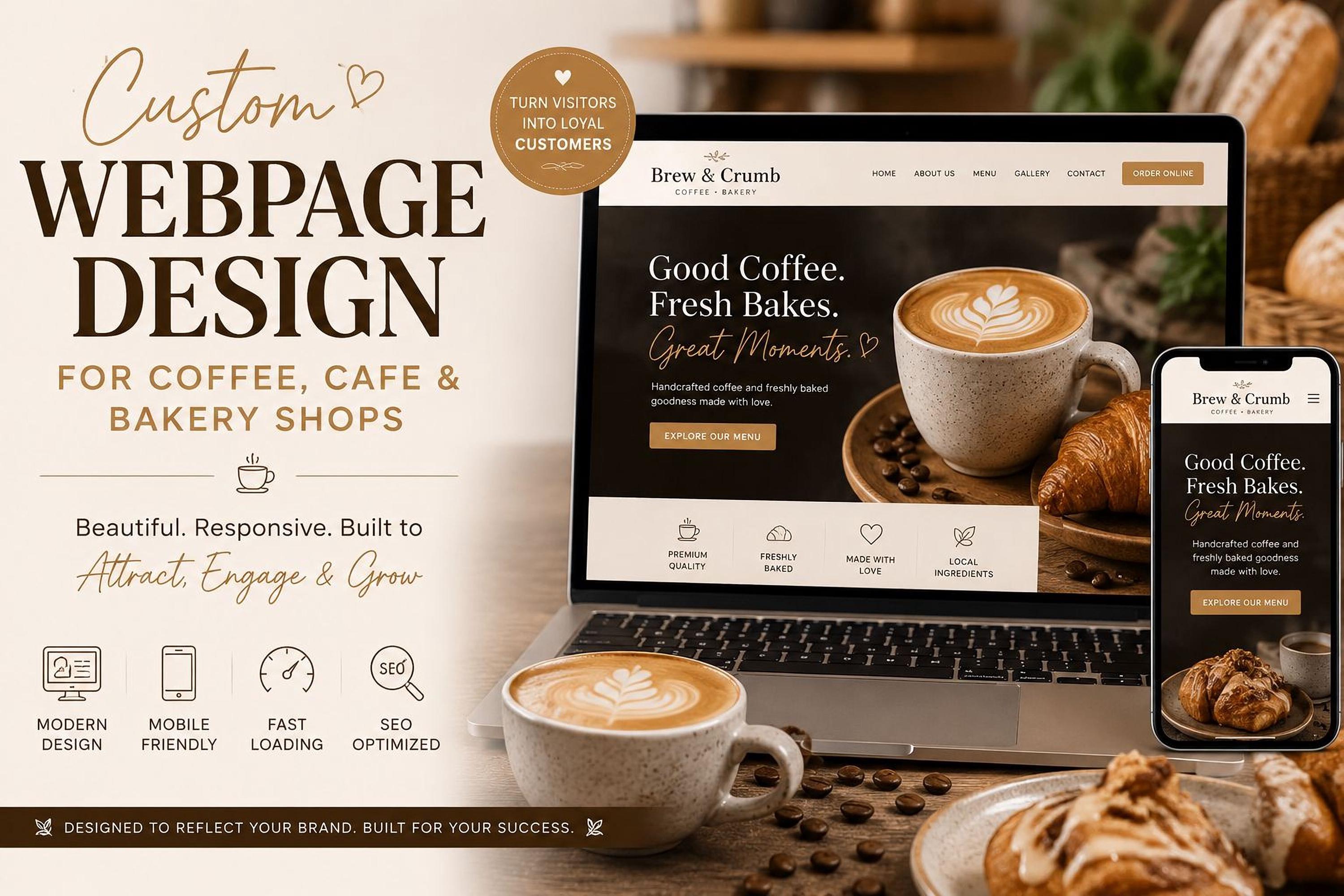Custom Coffee Bakery Shop Website - Full Setup with Hosting & Domain