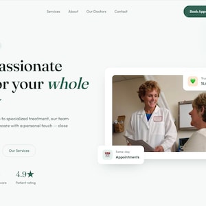 Modern Clinic Website Template, Stylish and Responsive (Custom Coded) - LIVE DEMO AVAILABLE