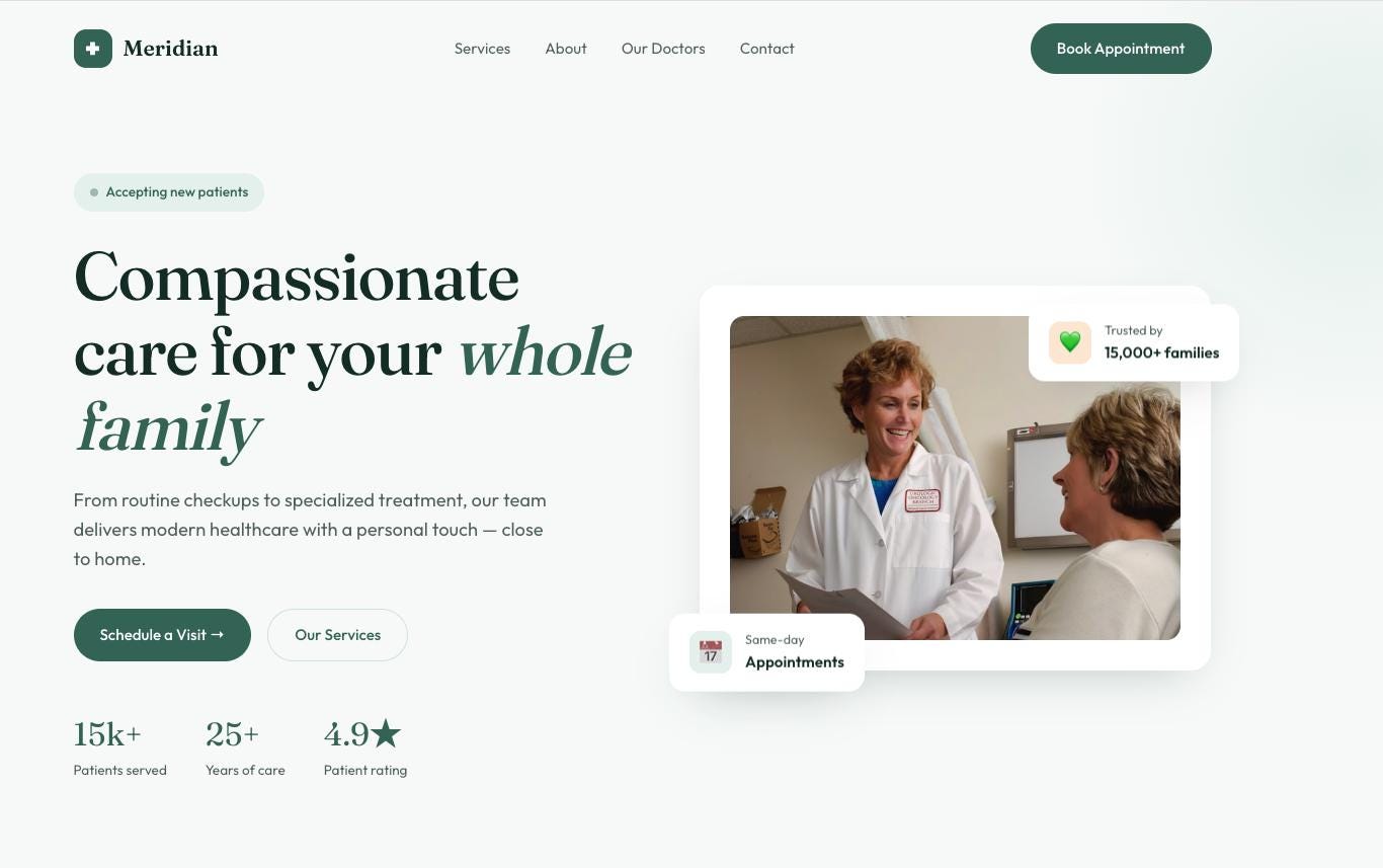 Modern Clinic Website Template, Stylish and Responsive (Custom Code...