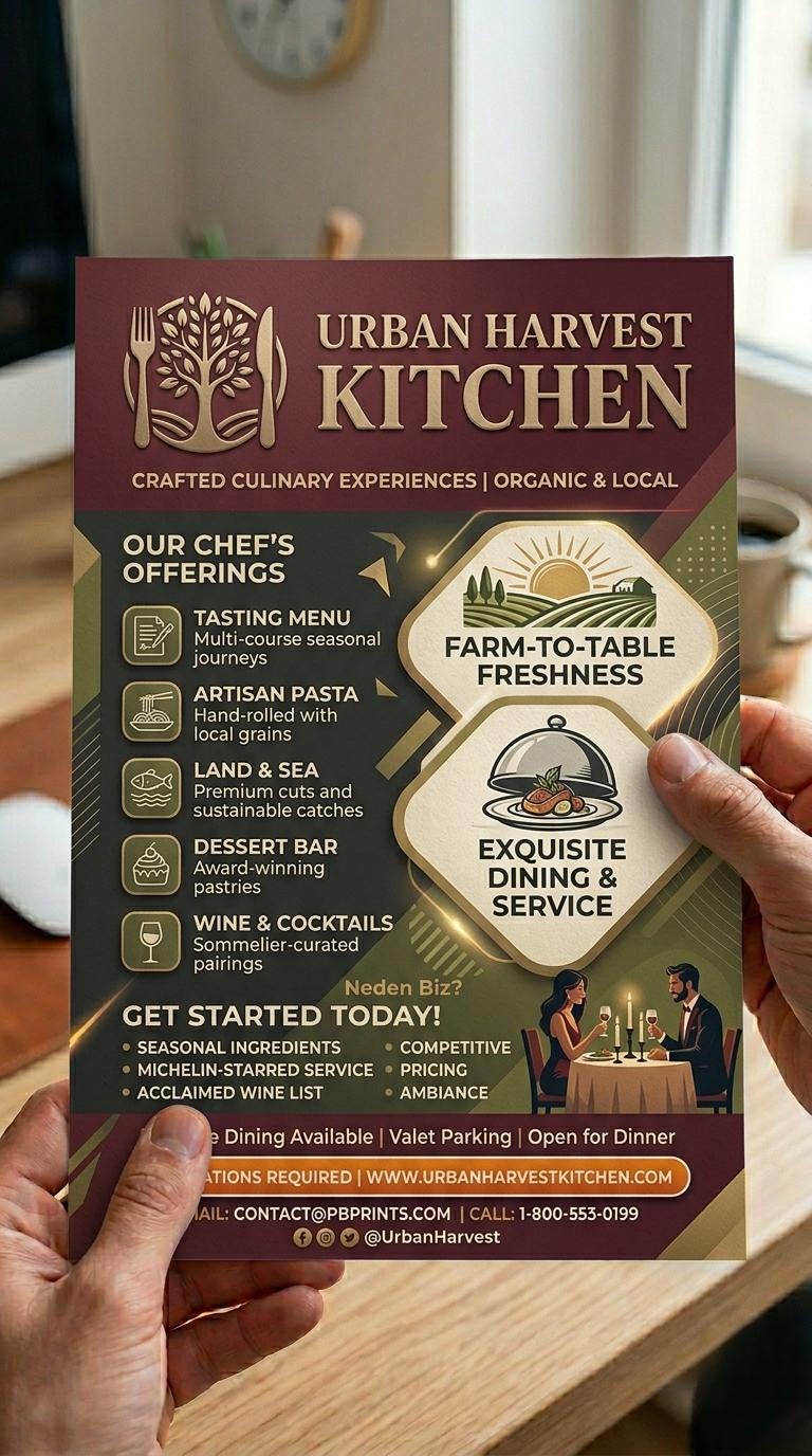 Custom Restaurant Flyer Design, Food Promotion Advertising Template