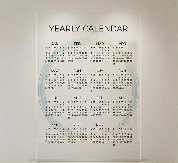 Dry Erase Acrylic Yearly Calendar, Minimalist Wall Planner (2026)