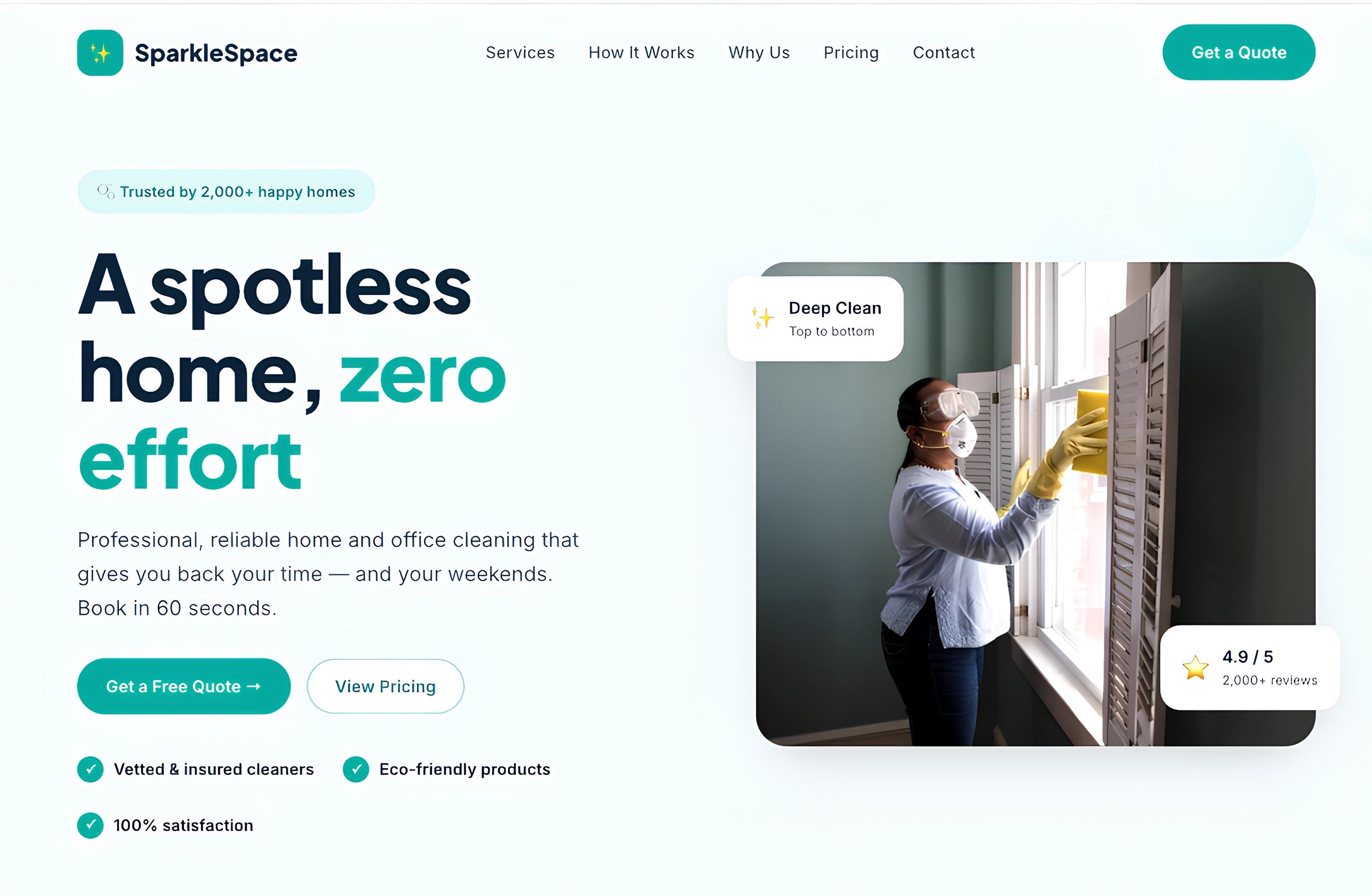 Elegant Cleaning Company Website Template: Responsive Cafe Design C...