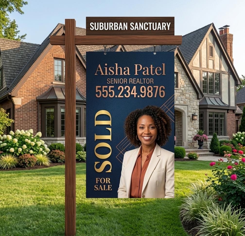 Custom Realtor ACM Metal Yard Sign with PVC Post, Weatherproof UV P...
