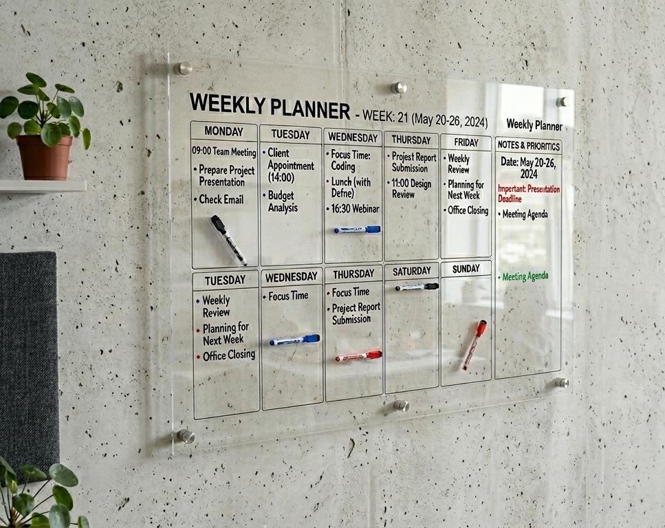 Minimalist Weekly Planner, Modern Schedule Template, Productivity O...