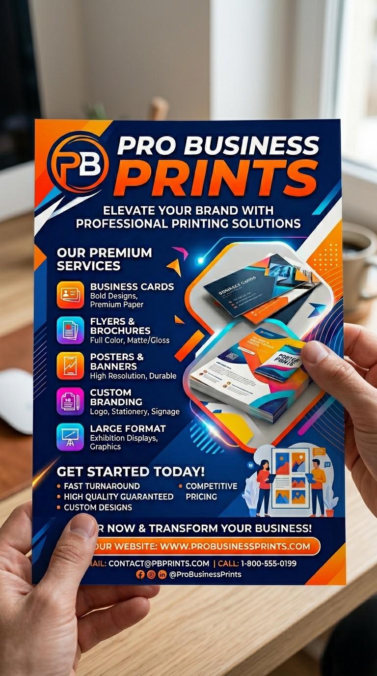 Professional Business Flyer Template - Bold Colors, Simple Layout