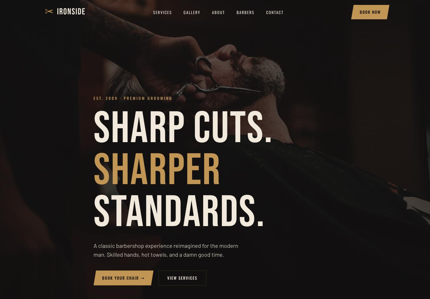 Modern Barber Shop Website Template: Stylish Theme (Responsive Desi...