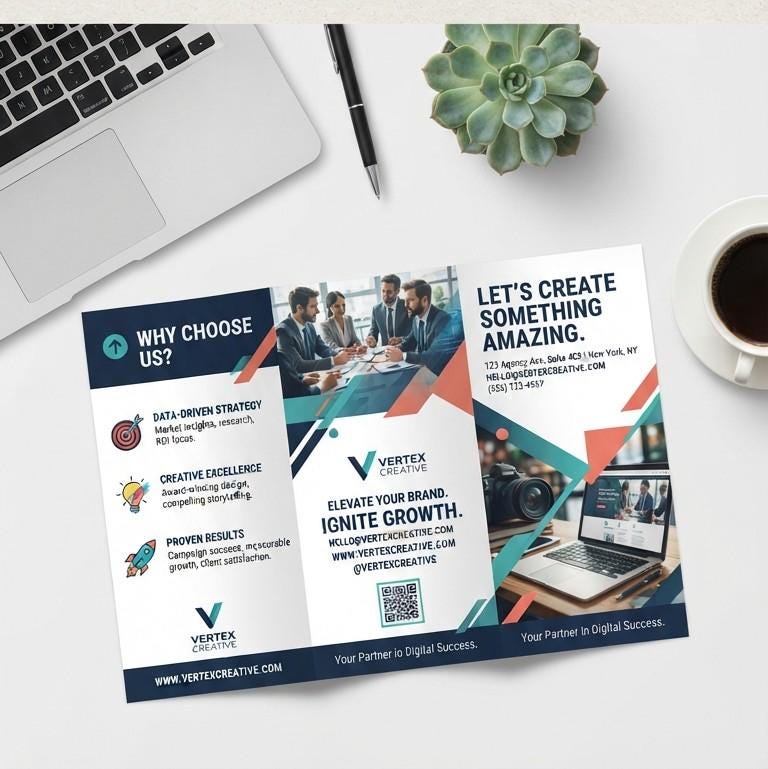 Custom Tri-Fold Brochure Printing , Vibrant Full Color , Premium Stock