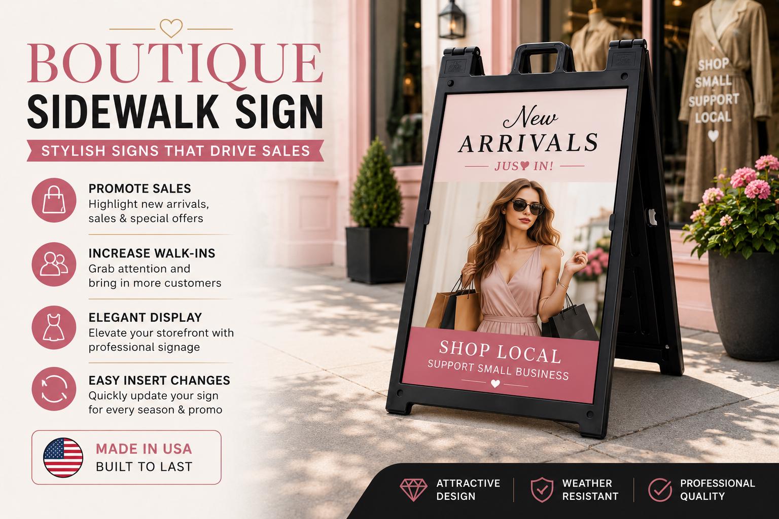 Custom A-Frame Sidewalk Sign | Retail Store Outdoor Advertising Sig...