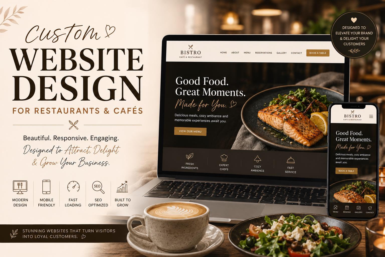 Custom Restaurant Cafe Shop Website - Full Setup with Hosting & Domain