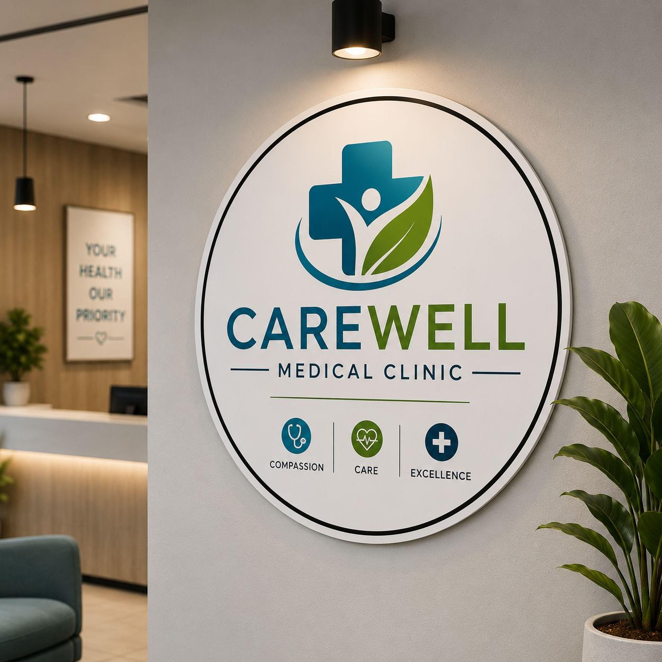 Custom Medical Office Logo Sign – Lightweight PVC Business Decor