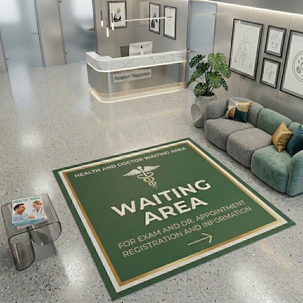 Custom Clinic Floor Decal, Healthcare Wayfinding Sign, Medical Offi...