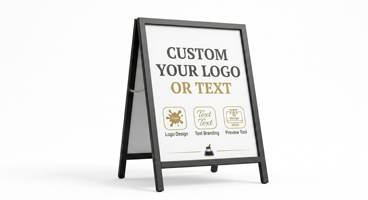 Custom Metal A-Frame Sidewalk Sign, Business Advertising Display Stand