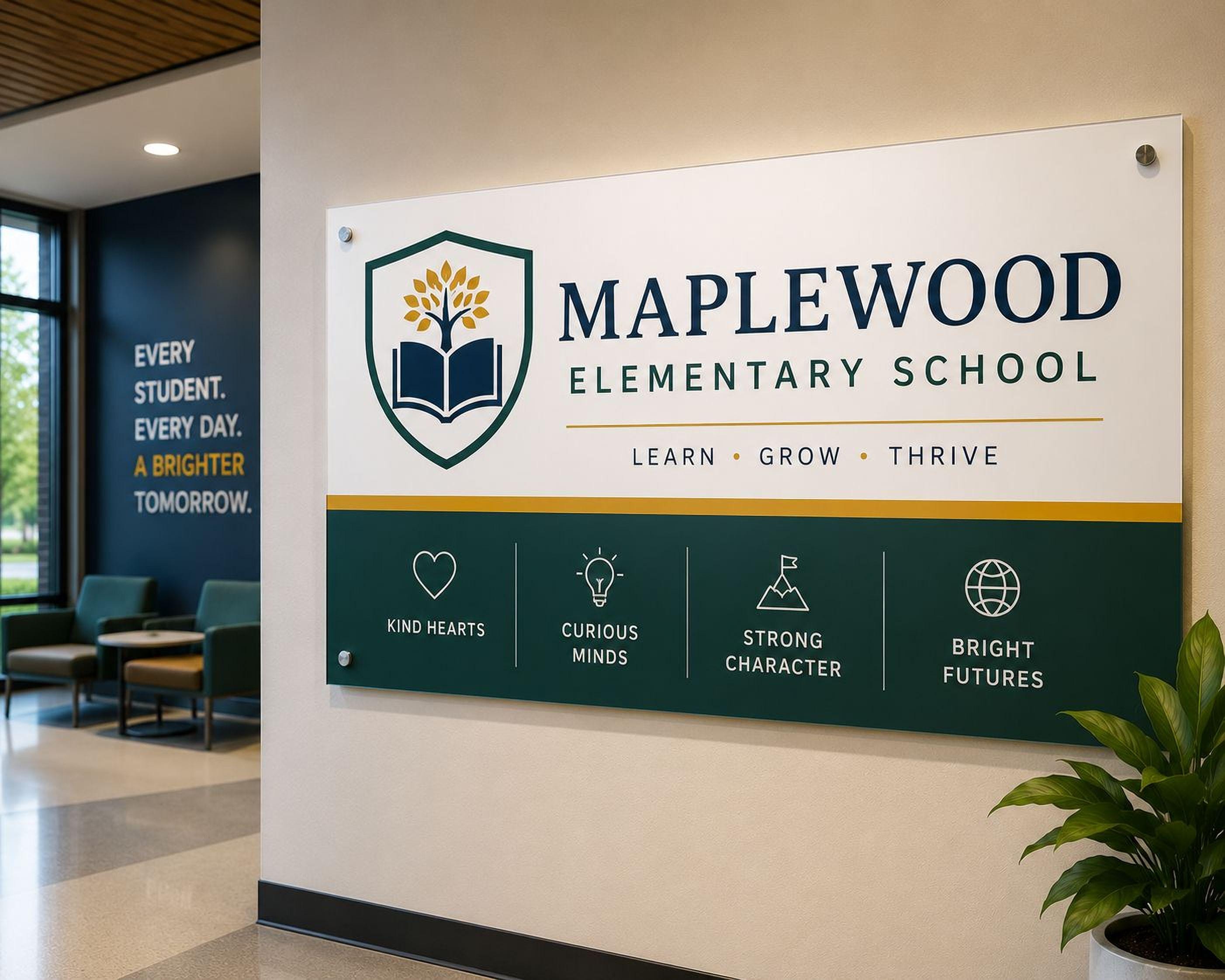 Custom School Logo Sign: Lightweight 6mm PVC, Indoor/Outdoor Busine...