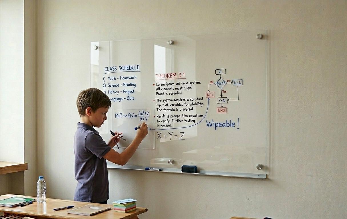 Large Acrylic Dry Erase Board, Clear Plexiglass Teaching Presentati...