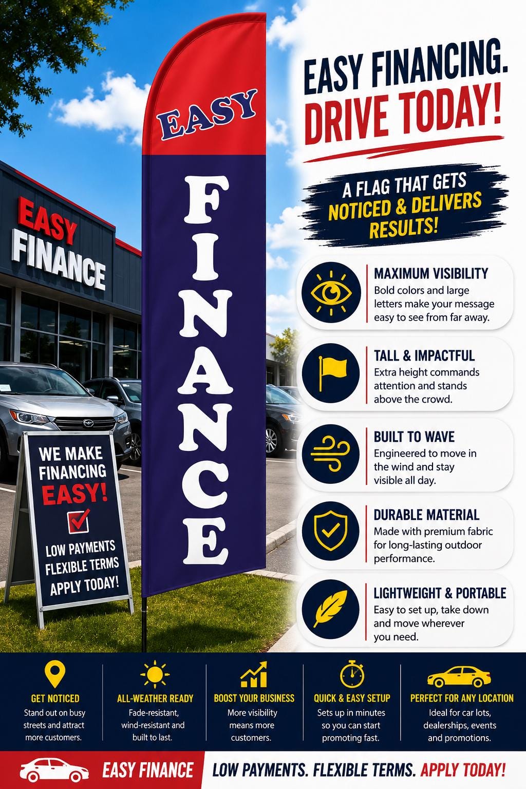 Easy Financing Feather Flag with Hardware Included | We Finance Ban...