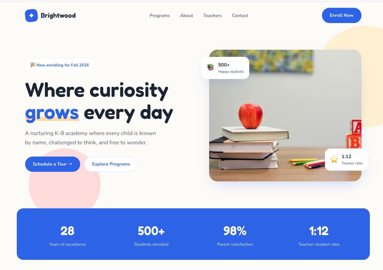 School, Educational Company Website Template: Sleek Modern Design -...