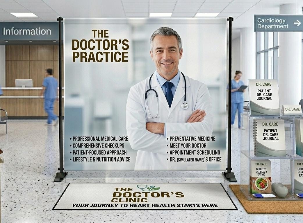 Custom Medical Clinic Backdrop and Floor Decal Set, Healthcare Even...