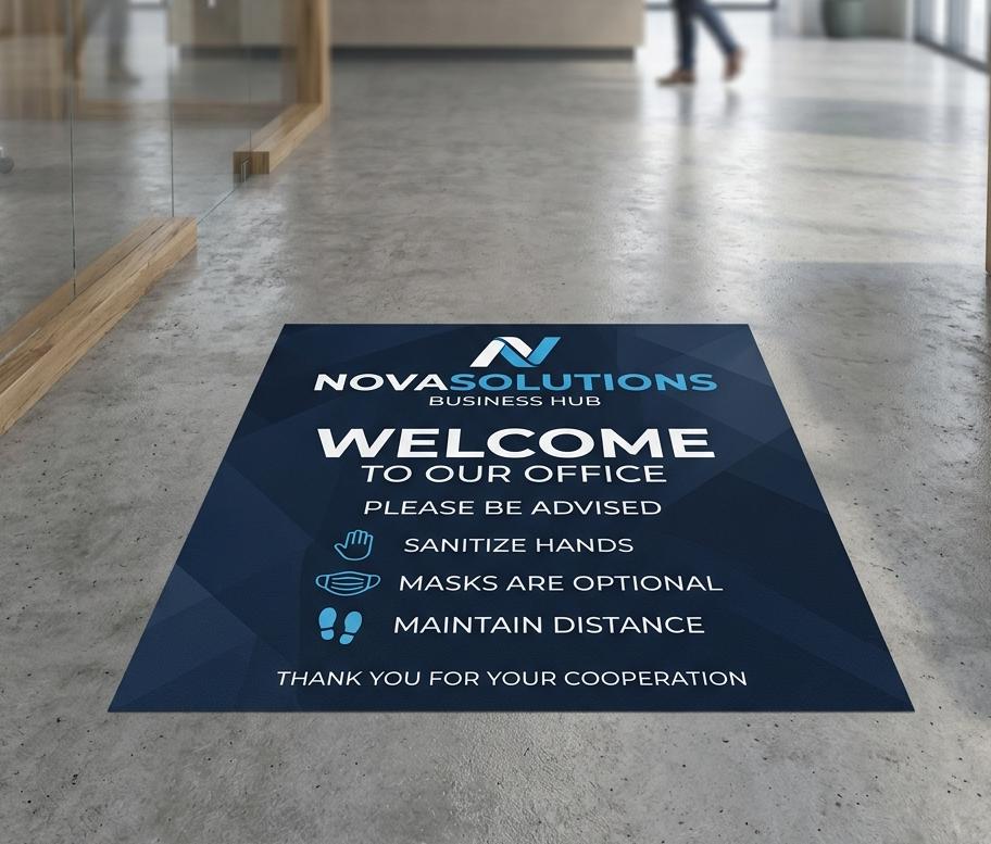 Custom Business Floor Decal, Personalized Vinyl Sticker, Removable ...