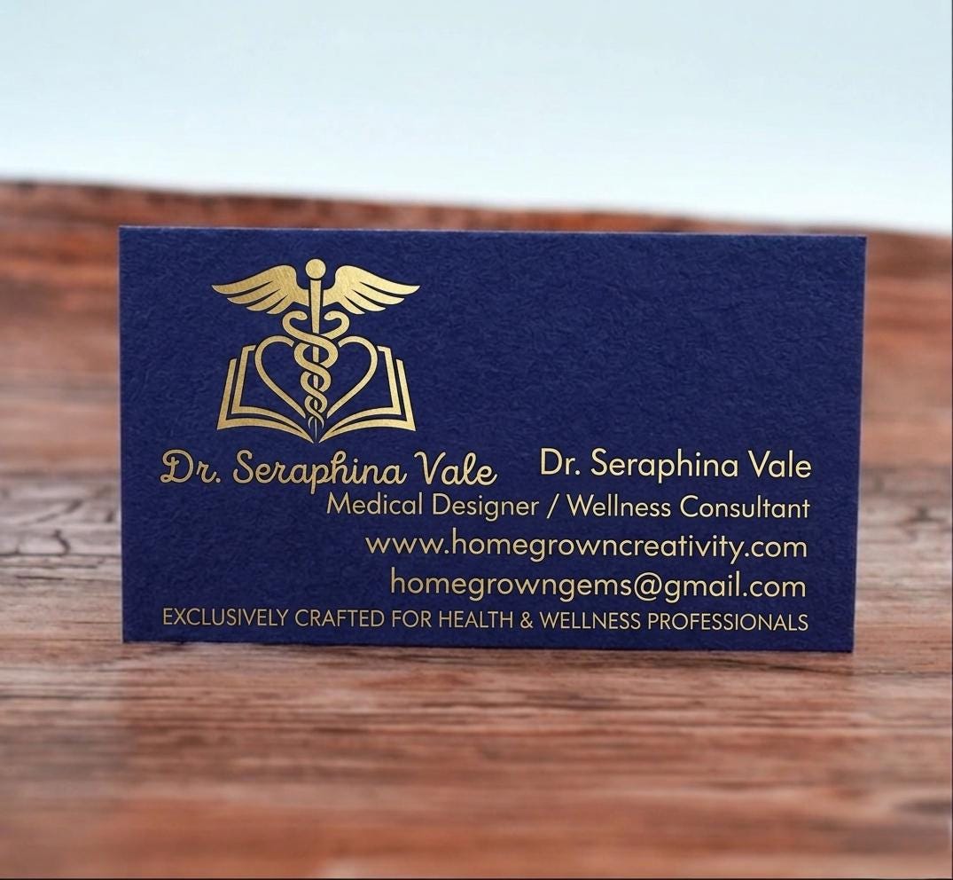 Custom Medical Business Cards, Wellness Professional Branding, Matt...