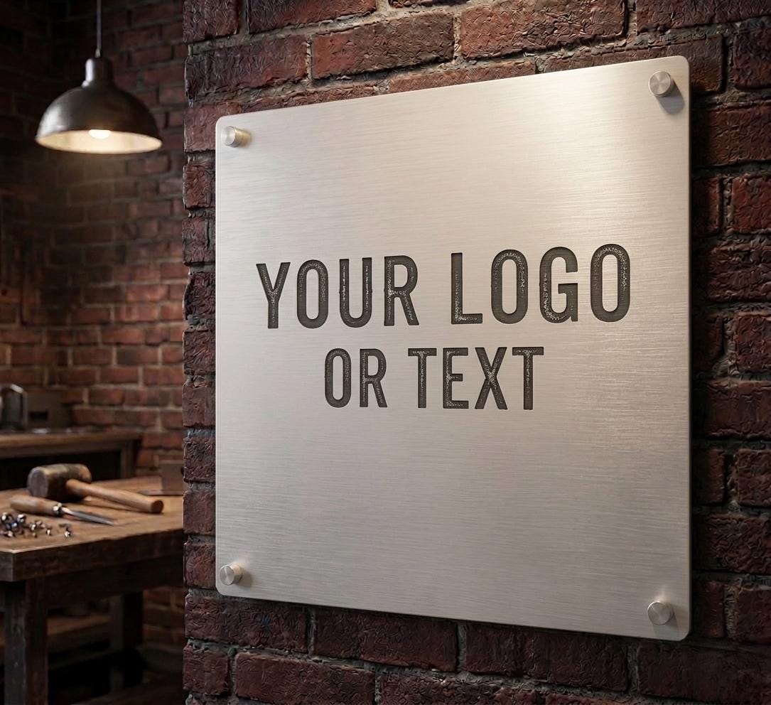 Custom Aluminum Composite Metal Sign, Your Logo Text Decor, Busines...